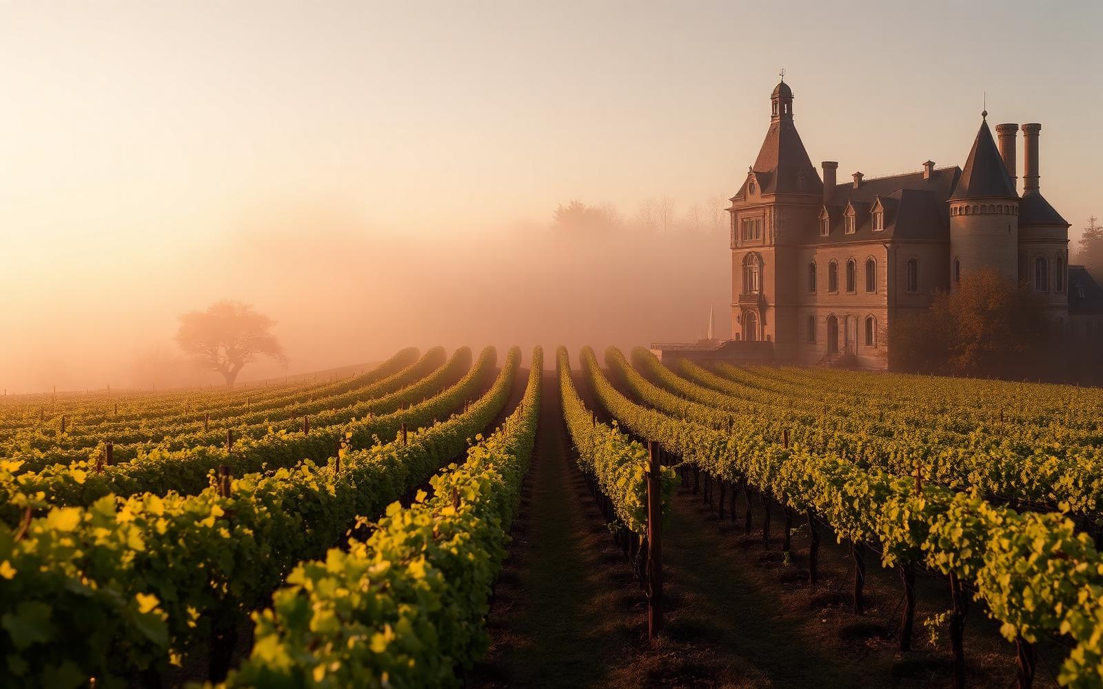 Château français au crépuscule